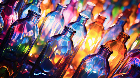 a group of glass bottlesの素材