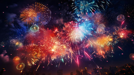 fireworks in the skyの素材