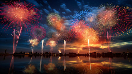 fireworks in the skyの素材