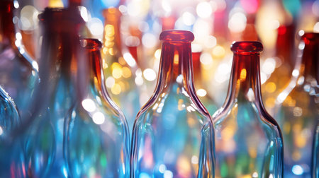 a group of glass bottlesの素材