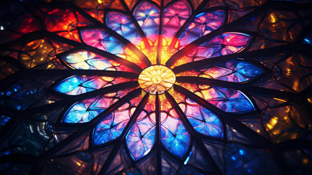 a colorful glass windowの素材