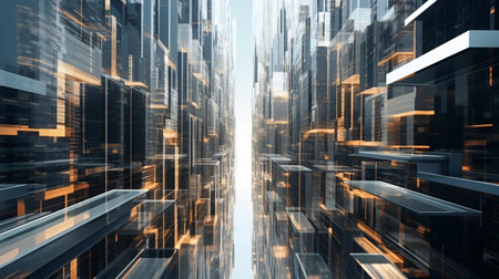 a view of a city at nightの素材