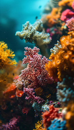 Colorful corals on a coral reef in the Red Sea.の素材