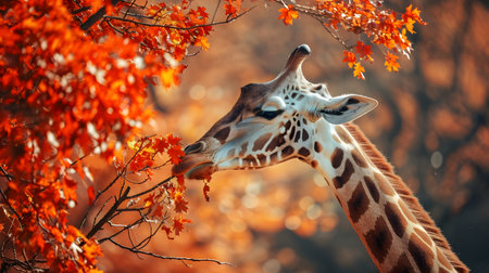 Giraffe in the wild, Africa, Botswana, Africaの素材