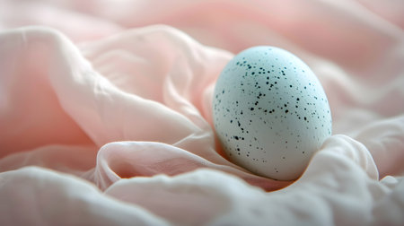 Easter egg on a soft pink background. Close-up.の素材