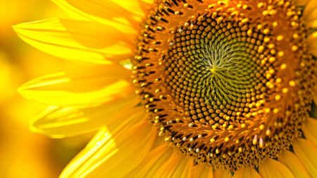 Close up of sunflower in a field of sunflowers.の素材