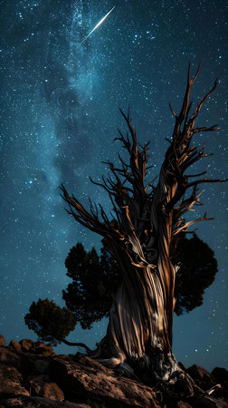 a tree that is standing in the dirtの素材