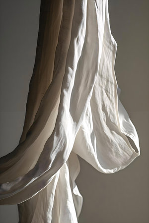 a close up of a white cloth hanging from a hookの素材