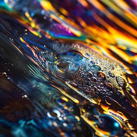 a close up of water bubbles and colorsの素材