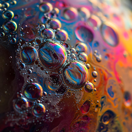 a close up of water bubbles on a surfaceの素材