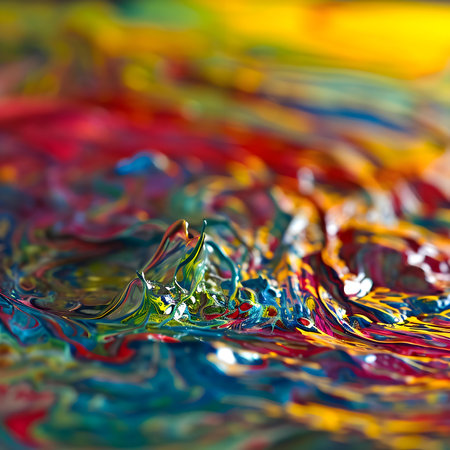 a close up of a multicolored liquid substanceの素材