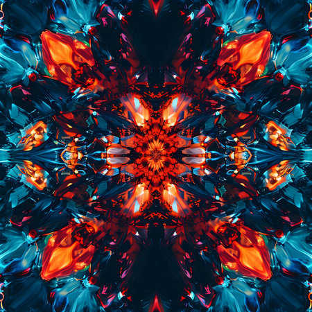 an abstract image of a colorful flowerの素材