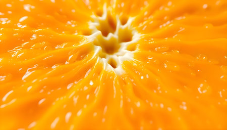 a close up view of an orange sliceの素材
