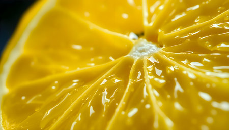 a close up of a yellow lemon sliceの素材