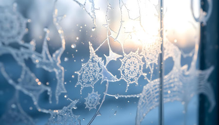 a close up of a frosted glass windowの素材