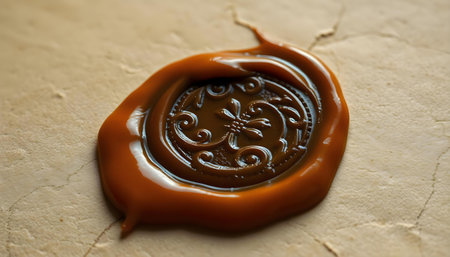 a wax seal with a design on itの素材