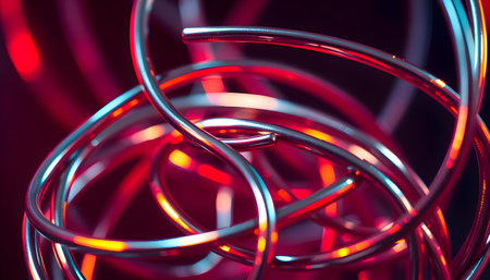 a close up of a bunch of metal ringsの素材