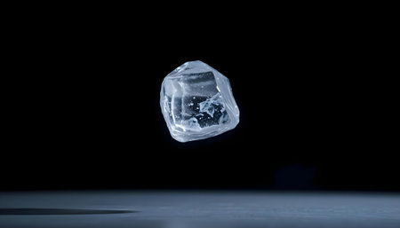 Ice cube on black background. 3D illustration. 3D CG. High resolution.の素材