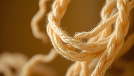 a close up of a rope with a blurry backgroundの素材
