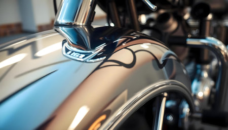 Close up of Harley Davidson on display at The 36th Bangkok International Motor Show in Bangkok, Thailand.の素材