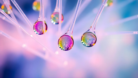 a group of test tubes filled with colorful liquidの素材