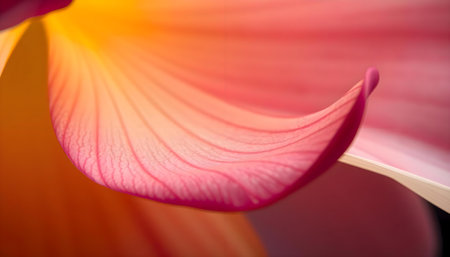 Close up of a pink and yellow flower petals. Shallow DOFの素材