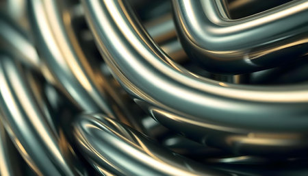 a close up of a bunch of metal pipesの素材
