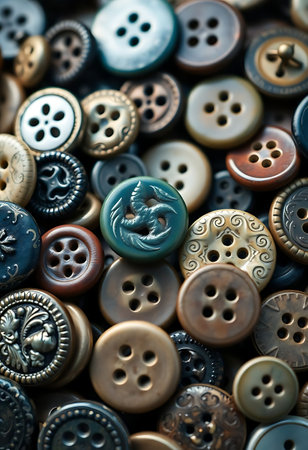 close up of a bunch of buttonsの素材