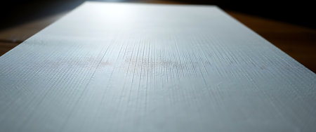 close up of a piece of paper on a tableの素材
