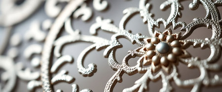 close up of a decorative metal objectの素材