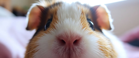 close up of a guinea pig's faceの素材