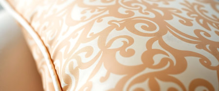 close up of a pillow on a bedの素材