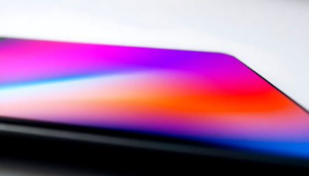 close up of a cell phone with a blurry backgroundの素材