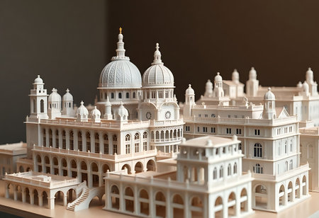 model of a city with a lot of buildingsの素材