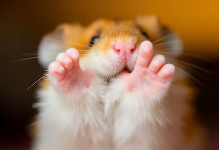 close up of a hamster's pawsの素材