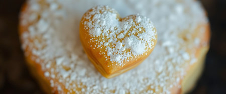 heart shaped cookie on top of a tableの素材