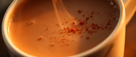 cup of liquid with a spoon in itの素材