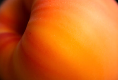 close up of a peach on a black backgroundの素材