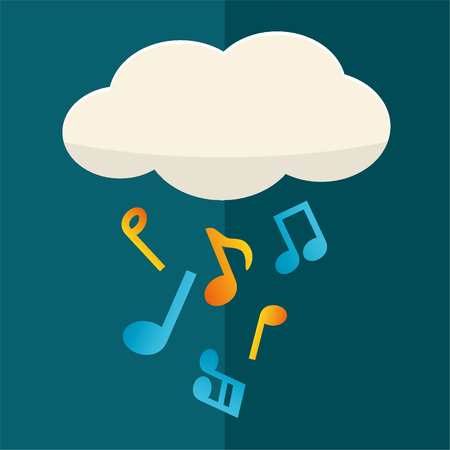 Cloud and Music notesのイラスト素材