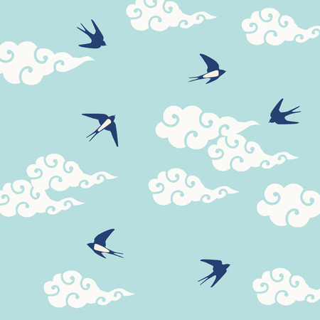 Background illustration swallowsのイラスト素材