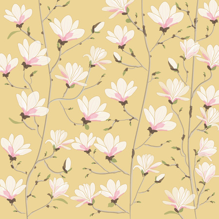Vector background illustration of Magnoliaのイラスト素材