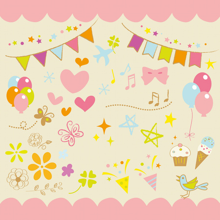 Illustration material set partyのイラスト素材