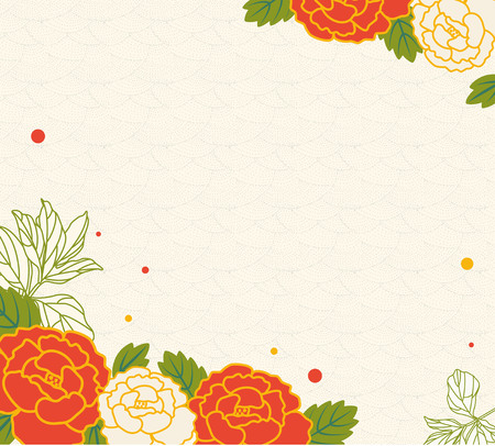 Background illustration Peonyのイラスト素材
