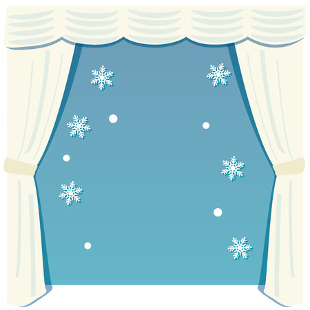 Christmas background with White Curtainのイラスト素材