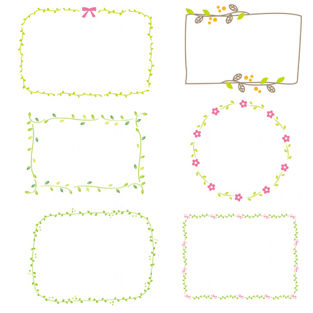 Natural frame setのイラスト素材