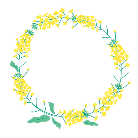 Frame illustration of Rape flowerのイラスト素材