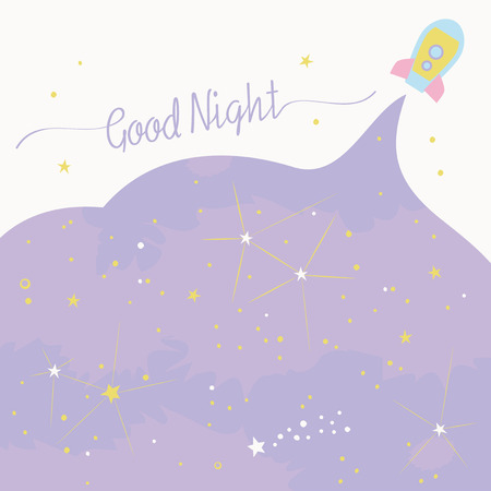 Starry sky background illustrationのイラスト素材