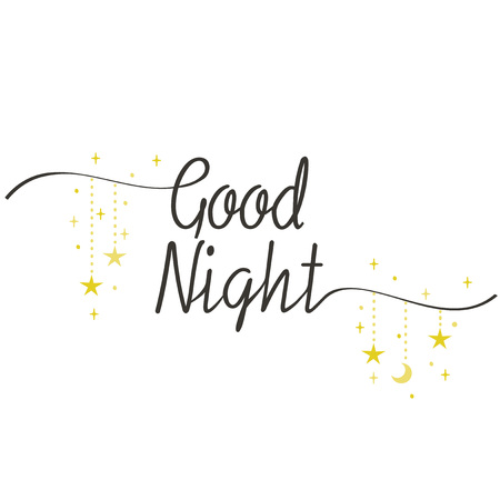 Calligraphy style Good Night illustrationのイラスト素材