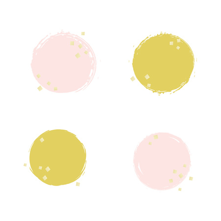 Vector set of brush strokes and confettiのイラスト素材