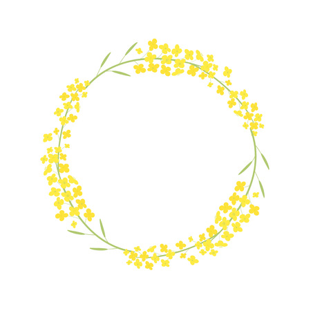 Vector canola flowers frame illustrationのイラスト素材